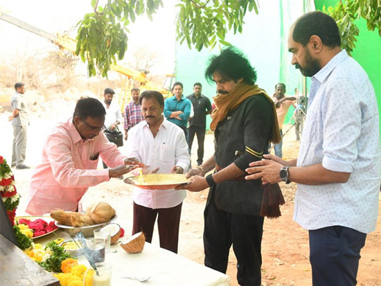 Special Pooja on the sets of Hari Hara Veera Mallu